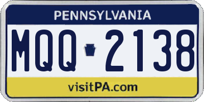 PA license plate MQQ2138