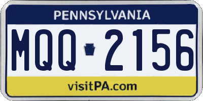 PA license plate MQQ2156