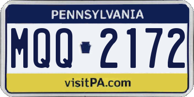 PA license plate MQQ2172