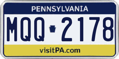 PA license plate MQQ2178