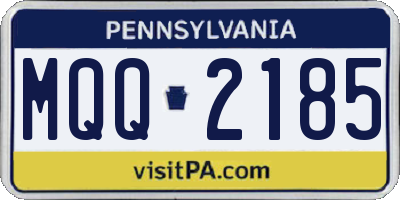 PA license plate MQQ2185
