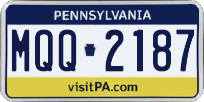 PA license plate MQQ2187