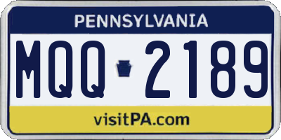 PA license plate MQQ2189