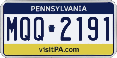 PA license plate MQQ2191