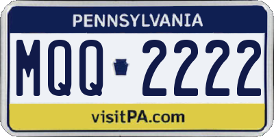 PA license plate MQQ2222