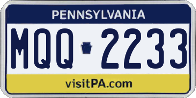 PA license plate MQQ2233
