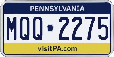 PA license plate MQQ2275