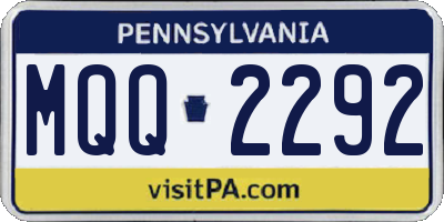 PA license plate MQQ2292
