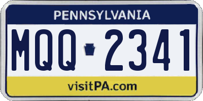 PA license plate MQQ2341