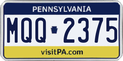PA license plate MQQ2375