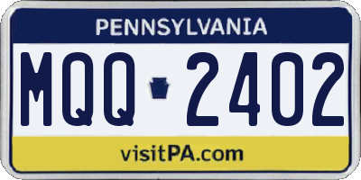 PA license plate MQQ2402