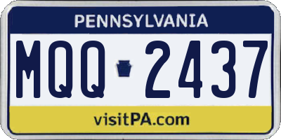 PA license plate MQQ2437