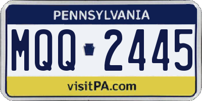 PA license plate MQQ2445