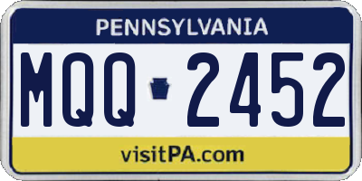 PA license plate MQQ2452