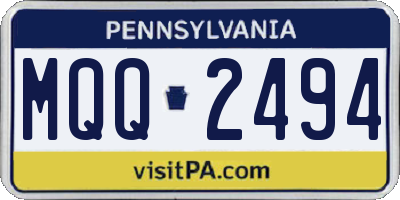 PA license plate MQQ2494