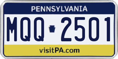 PA license plate MQQ2501