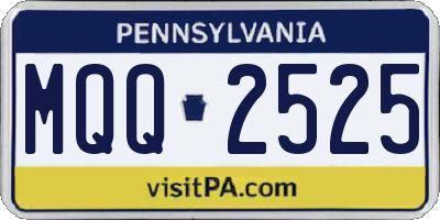 PA license plate MQQ2525
