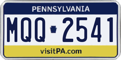 PA license plate MQQ2541