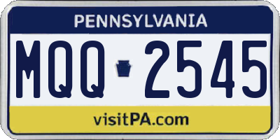 PA license plate MQQ2545