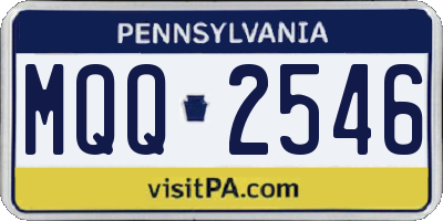 PA license plate MQQ2546