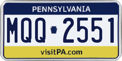 PA license plate MQQ2551