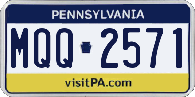 PA license plate MQQ2571