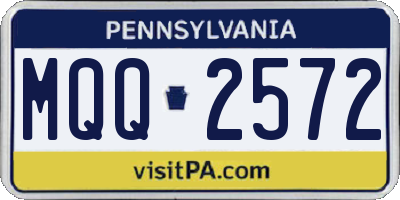 PA license plate MQQ2572