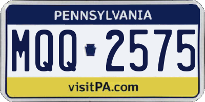 PA license plate MQQ2575