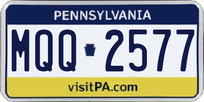 PA license plate MQQ2577