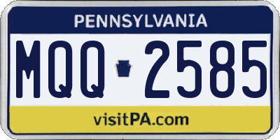 PA license plate MQQ2585