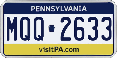 PA license plate MQQ2633