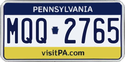 PA license plate MQQ2765