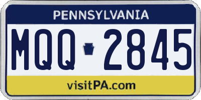 PA license plate MQQ2845
