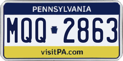 PA license plate MQQ2863