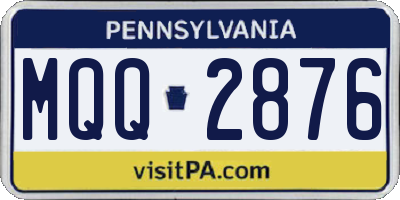 PA license plate MQQ2876