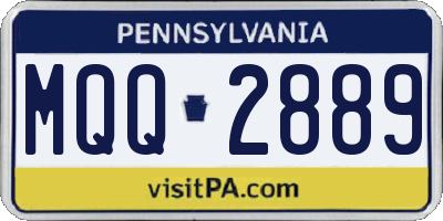 PA license plate MQQ2889