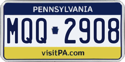 PA license plate MQQ2908