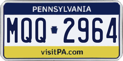 PA license plate MQQ2964