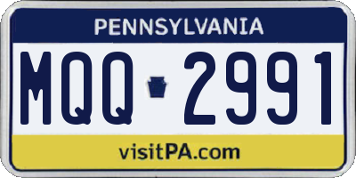 PA license plate MQQ2991