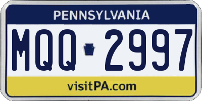 PA license plate MQQ2997