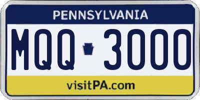 PA license plate MQQ3000