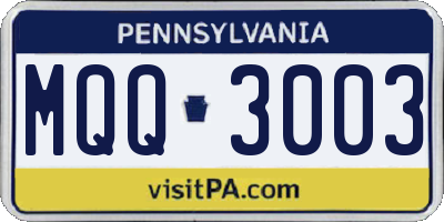PA license plate MQQ3003