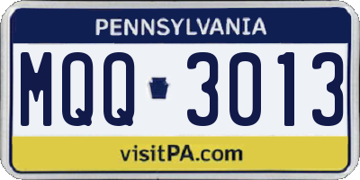 PA license plate MQQ3013