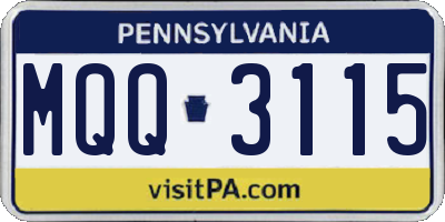 PA license plate MQQ3115