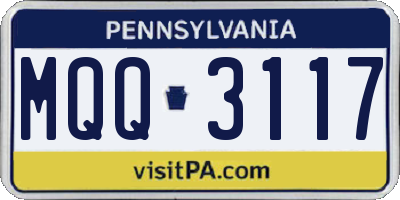 PA license plate MQQ3117