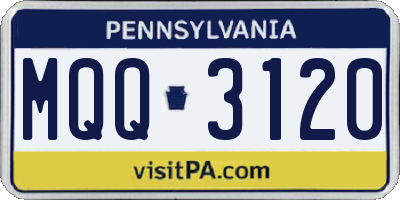 PA license plate MQQ3120