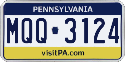 PA license plate MQQ3124