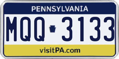 PA license plate MQQ3133
