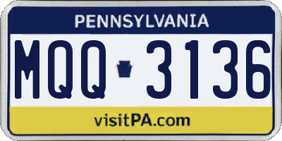PA license plate MQQ3136