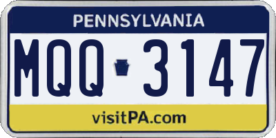 PA license plate MQQ3147